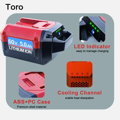 Vista 4 de DTK Reemplazo de batería para batería Toro 60V 5Ah 60V Batería