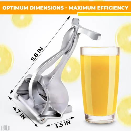 Vista 2 de Exprimidor de mano – Exprimidor manual de aluminio para limón, naranja, lima, pomelo y granada – Mango ergonómico duradero, diseño compacto y fácil