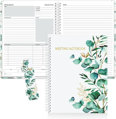 Vista 12 de SUNEE Half Meeting Half Note - Cuadernos profesionales de 8.5"x11" para el trabajo - 160 páginas, planificador de proyectos de tamaño A4, agenda
