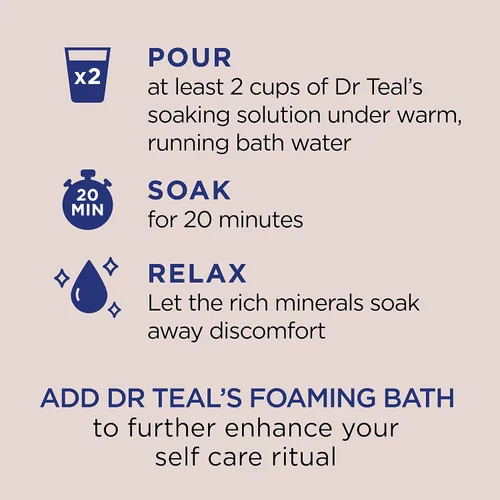 Vista 6 de Dr Teal's Remoja con sal de Epsom pura, nutre y protege con aceite de coco, 3 libras (paquete de 2)