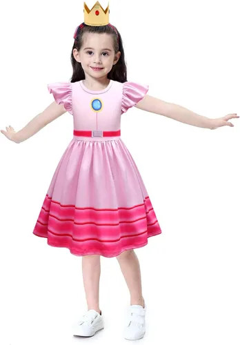 Vista 2 de ANUBHAVSHAALA Disfraz de princesa para niñas, vestido de fiesta de cosplay de 3 a 10 años
