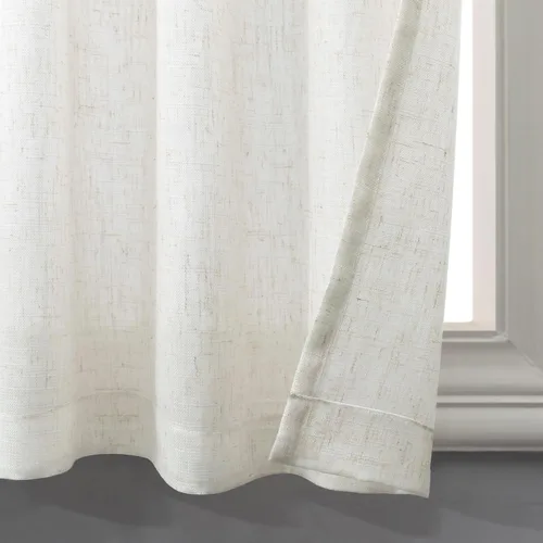 Vista 5 de Pitalk Cortinas de lino para café de 24 pulgadas de largo, con bolsillo trasero, plisadas, estilo bohemio, granja, cocina, cortinas para ventana