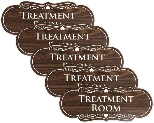 Vista 19 de Signs ByLITA Señal de sala de tratamiento de diseñador (negro) - Pequeño