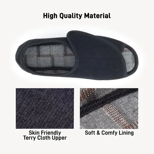 Vista 13 de Pantuflas para diabéticos con punta abierta para hombres, extra anchas, espuma viscoelástica, puntera abierta, antideslizantes, para personas