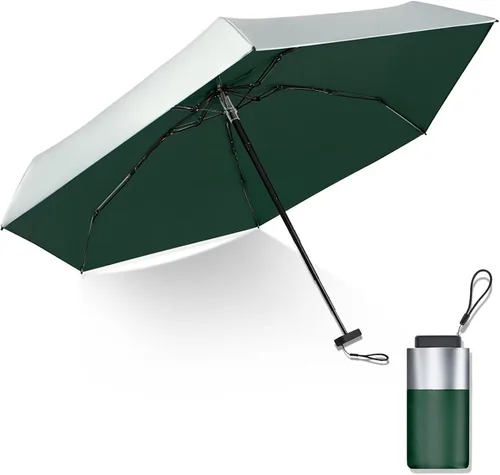 Vista 2 de LEAGERA Mini Umbrella For Purse - UPF 50+ UV Blocker Umbrella, Small Lightweight Travel Umbrella Compact Sun Umbrella, Women Kids Parasol Umbrellas