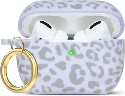 Vista 32 de Compatible con funda AirPods Pro 2019, Gawnock Funda de silicona suave y flexible para funda AirPods Pro para mujeres y niñas con llavero (Caqui)
