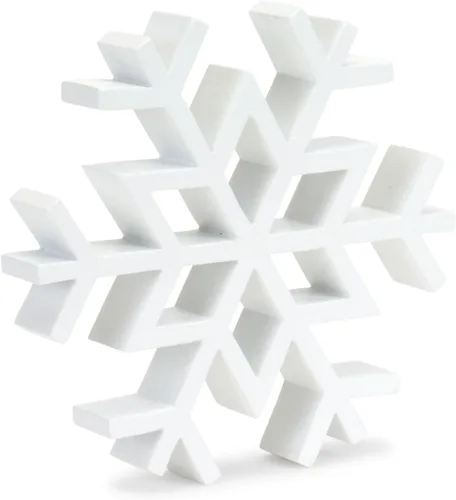 Vista 4 de Melrose 84308 - Figura de copo de nieve, 2 unidades, madera