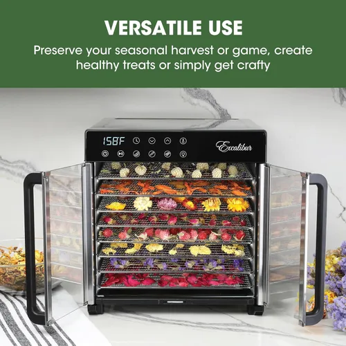 Vista 4 de Excalibur - Deshidratador de alimentos de la serie Select para cecina, frutas, verduras, hierbas, golosinas para mascotas con control de temperatura
