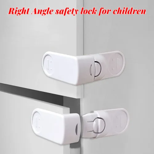 Vista 7 de Paquete de 4 cerraduras de seguridad para niños para el hogar, nevera, congelador, puerta, cerraduras de gabinete de seguridad para niños, cerradura