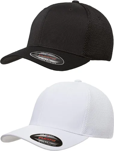 Vista 25 de Flexfit - Gorra ajustable de malla elástica en dos tonos Negro
