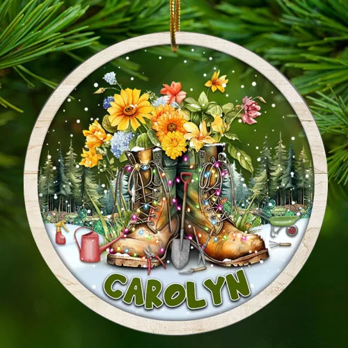 Vista 12 de Zapatos de ballet personalizados, regalos para mujeres, nombre personalizado de 2.90 x 2.90 pulgadas, para colgar en el árbol, decoración del hogar