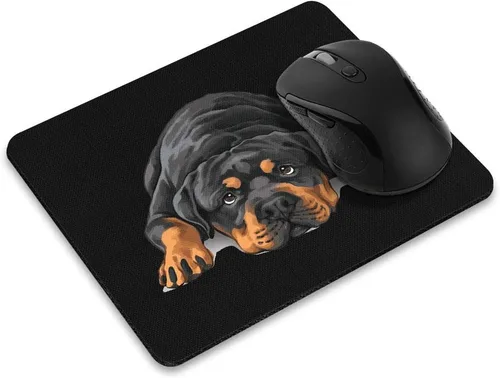 Vista 7 de WIRESTER Alfombrilla de mouse rectangular antideslizante, tapete de mouse rectangular para perro American Pit Bull Terrier acostado y mirando hacia