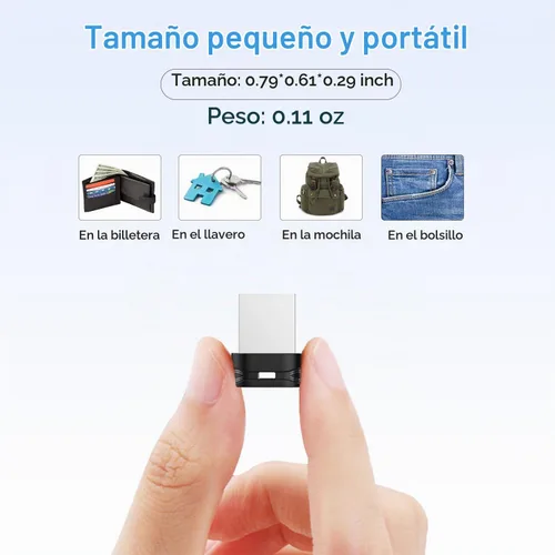 Vista 2 de RAOYI Unidad flash mini USB 2.0 de 16 GB con cordón, color negro Negro 1 paquete