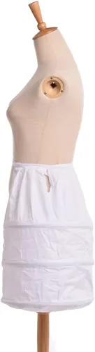Vista 6 de Blessume Vestido victoriano doble alforja enaguas, blanco, talla única, Blanco