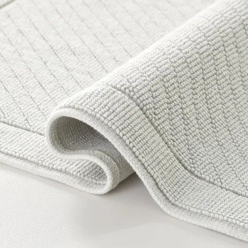 Vista 7 de Arkwright Alfombra de baño 100% algodón - Diseño tejido con textura elegante y alta absorción, alfombrilla de baño con respaldo antideslizante