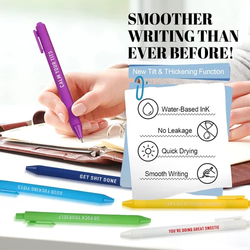 Vista 2 de Niziline 11/22Pcs Set de Bolígrafos con Palabras Profanas Diarias, Bolígrafos Yocartgo, Bolígrafos Divertidos, Regalos Divertidos para la Oficina