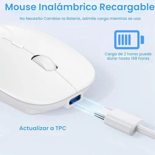 Vista 4 de SUNGI Ratón recargable inalámbrico Bluetooth para MacBook iPad portátil