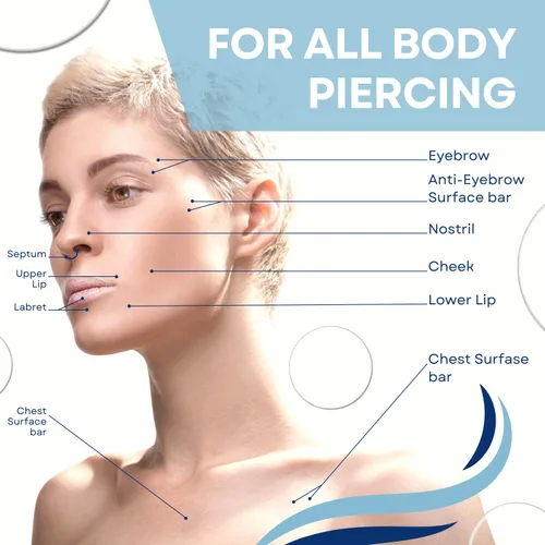 Vista 8 de BodyJ4You Juego de aceites queloides para el cuidado posterior de piercings, tratamiento de rodillo limpiador salino natural, para nariz, oído