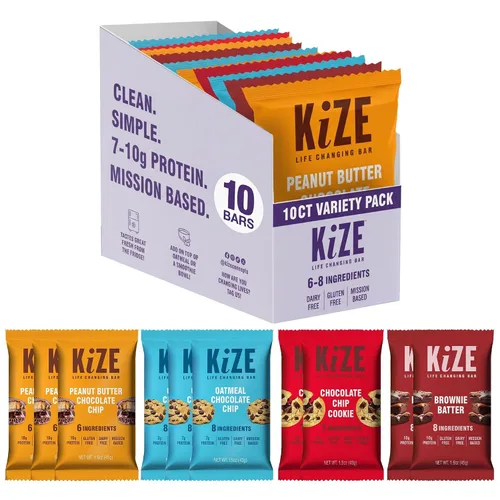 Vista 41 de KiZE Energy Bars - Barras energéticas de reemplazo de comidas con alto contenido de proteínas, a base de mantequilla de almendras, sin gluten, sin