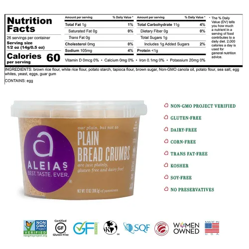 Vista 2 de Aleia's - Migas de pan sin gluten, 13 onzas, paquete de 3