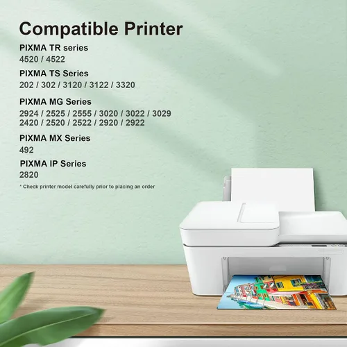 Vista 2 de 245XL - Cartucho de tinta 246XL compatible con Canon 245XL, tinta negra para Canon 245XL 246XL, paquete combinado con cartuchos de tinta Canon TS202