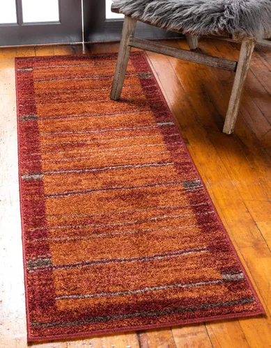 Vista 10 de Unique Loom Autumn Collection - Tapete abstracto, informal, moderno y contemporáneo (borde marrón y beige, 2 x 3 pies, rectangular)