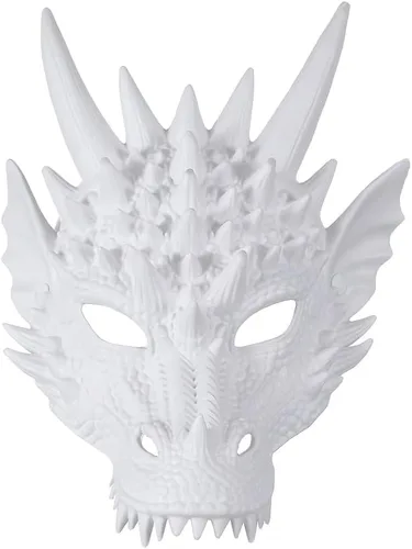 Vista 12 de Himine - Máscara de cosplay de cabeza de dragón para festival, fiesta y Halloween Negro