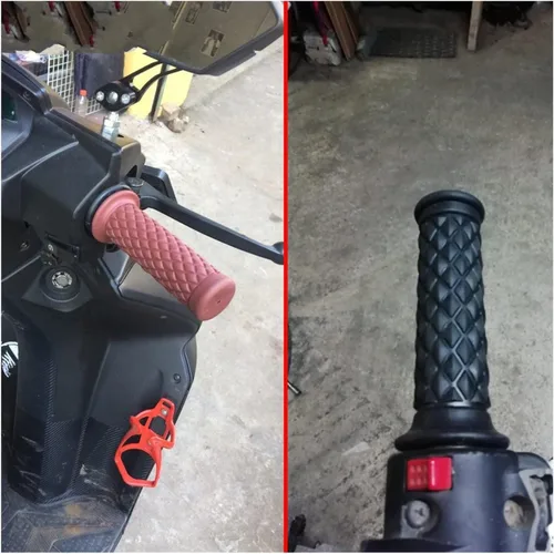 Vista 3 de Manillar de motocicleta de 7/8 pulgadas, 0.866 in, manillar de goma vintage, extremos de barra de agarre para Yamaha TDM 900 850 Mt125 Mt03 Mt01 Mt