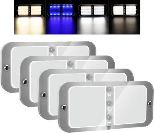 Vista 8 de BlueFire Luces interiores de techo de 800 lúmenes, CC 12-18 V regulables, luces LED interiores de RV de 6 W, 3000-6000 K, con control remoto