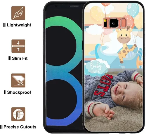 Vista 6 de Funda personalizada para Samsung Galaxy S8 Plus, funda personalizada antiarañazos con vidrio templado, funda protectora a prueba de golpes, de TPU