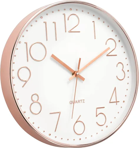Vista 22 de Foxtop Reloj de pared atómico que funciona con pilas, redondo, analógico, moderno, juego automático para oficina, aula, dormitorio, cocina, sala