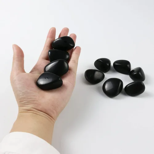 Vista 6 de Piedras de obsidiana negra natural pulida, cristales y piedras curativas de cuarzo a granel para Wicca, Reiki, energía curativa, piedras de chakras