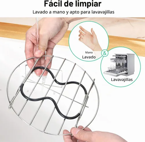 Vista 8 de GSlife - Estante de vapor para olla instantánea con mango de silicona - Accesorios de olla instantánea de acero inoxidable, estante de vapor