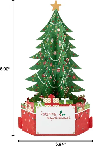 Vista 7 de Hallmark Paper Wonder - Tarjeta de Navidad desplegable (árbol de Navidad)