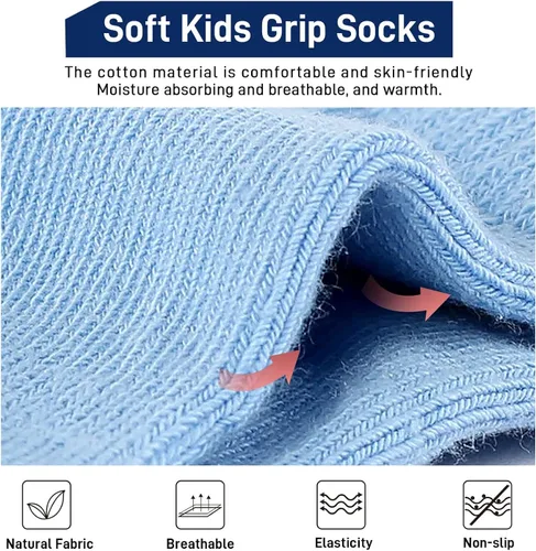 Vista 4 de SIMYJOY ENJOY THE SIMPLICITY Calcetines antideslizantes para niños pequeños con agarre calcetines de algodón con agarre