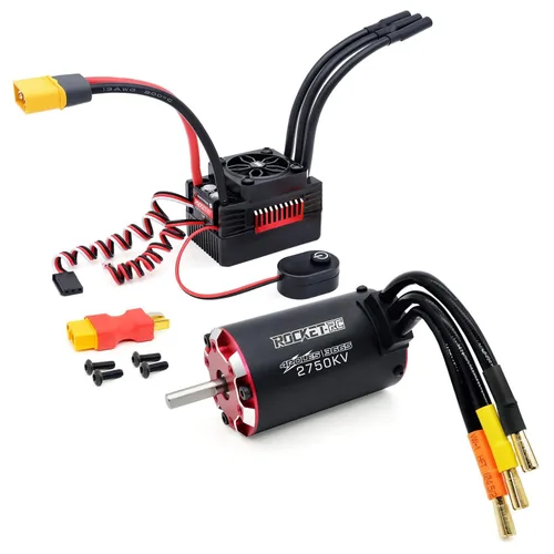 Vista 13 de Surpass RC Motor supersónico sin escobillas 3665 2200kv 4 polos y sensor de temperatura integrado motor y puerto de sensor para 1/10 vehículo RC
