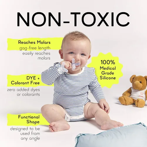 Vista 5 de Juguetes de dentición de silicona para bebés, mordedor para bebés, niños pequeños, recién nacidos, certificado por CPSIA, material formulado por
