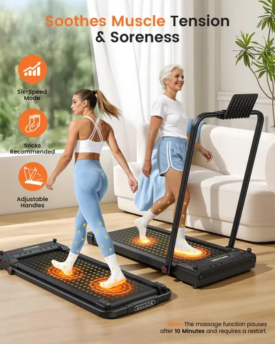 Vista 7 de FUNMILY Almohadilla para caminar y correr con inclinación, cintas de correr plegables para oficina en casa, almohadilla portátil para caminar