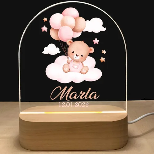 Vista 17 de Luz nocturna personalizada para bebés y niños, regalos personalizados con nombre, regalos de bautizo para niñas/niños, lámpara nocturna regulable
