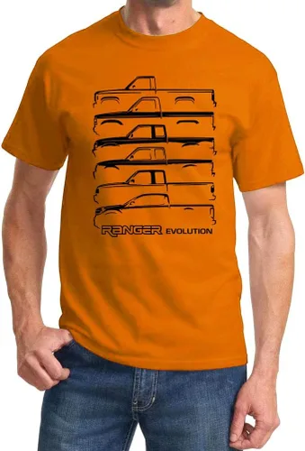 Vista 6 de Ford Ranger Pickup Truck Evolution Classic Outline Design Camiseta