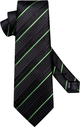 Vista 177 de Hi-Tie Corbatas de seda para hombre, diseño de cachemira a rayas, con bolsillo, gemelos cuadrados, conjunto formal de negocios