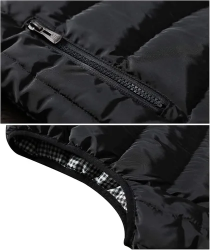 Vista 4 de Feiairuike Abrigos de chaleco acolchados para exteriores con cuello alto para hombre