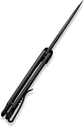Vista 7 de WeKnife Elementum - Cuchillo plegable de bolsillo de 2.96 pulgadas CPM 20CV, mango de titanio, bloqueo de marco de seguridad, bueno para EDC Negro