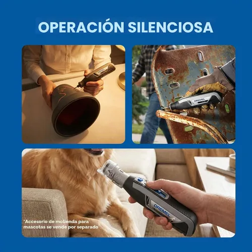 Vista 5 de Dremel Lite 7760 N/10 - Herramienta rotatoria inalámbrica de iones de litio de 4V, kit multipropósito de velocidad variable, carga USB, cambios