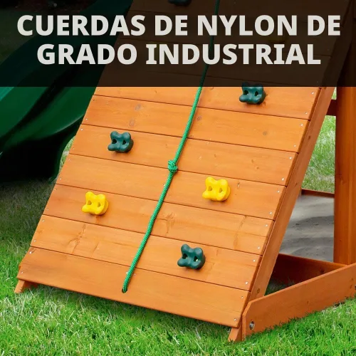 Vista 9 de Gorilla Playsets 01-1087 Avalon - Juego de columpios de madera con techo de madera, dos toboganes, pared de escalada, escalera y columpios, cedro