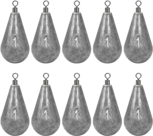 Vista 14 de BLUEWING Pesas de pesca giratorias de fundición de 1/2oz-8oz Drop Shot Dipsey plomo agua salada