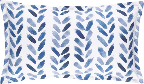 Vista 6 de Pine Cone Hill Funda de edredón de cepillo azul, tamaño estándar, patrón gráfico azul/blanco