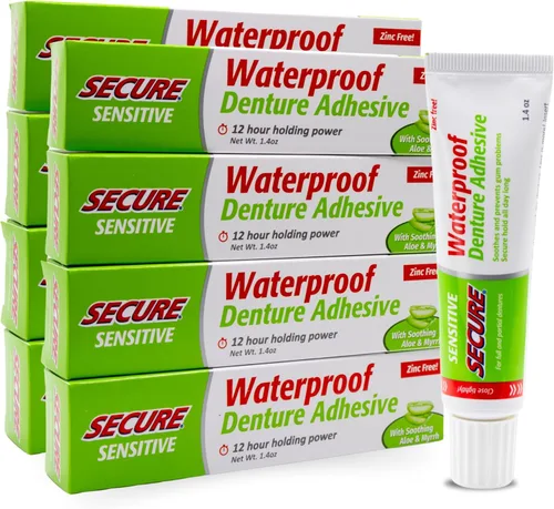 Vista 14 de Crema para dentadura postiza de Secure, 9002240001022, Un solo color, 1, 1 Sello impermeable - Ingredientes de grado alimenticio - Menos adhesivo