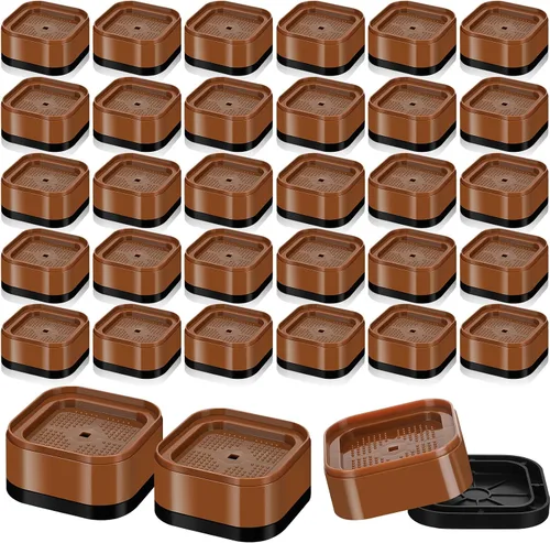 Vista 8 de Ecally Elevadores de cama ajustables para muebles, elevadores de patas de escritorio de 1.38 pulgadas, apilables, resistentes, elevadores de cama