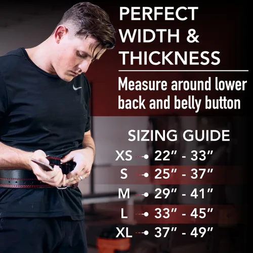 Vista 4 de Dark Iron Fitness Genuine Leather Weightlifting Belt, 4 Inch Wide for Men Women with Double Prong Buckle Reinforced Stitching, Powerlifting Deadlift
